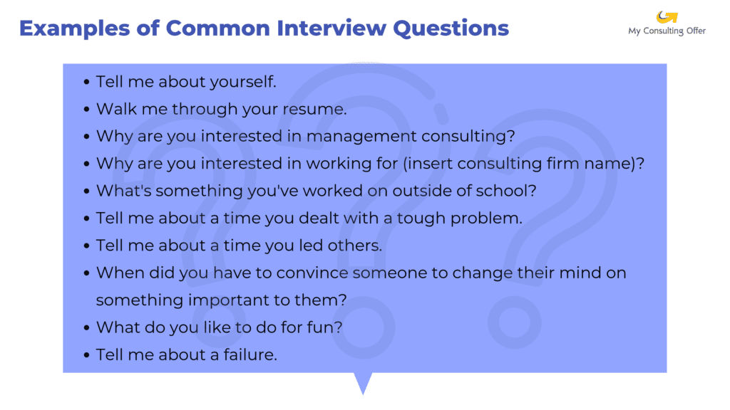 Questions and answers to consulting interview questions.