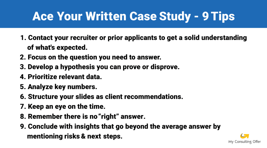 written case study tips